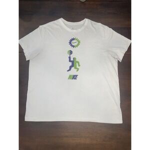 Nike Dri-Fit Festival Basketball Green Purple Graphic White T-Shirt Men's 2XL